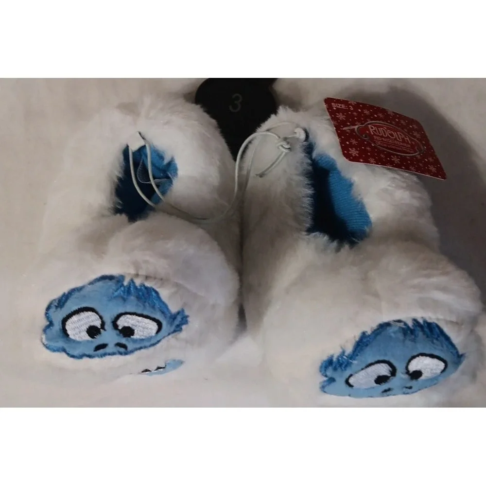 Toddler Christmas Slippers Sz 3‎ Abominable Snowman Rudolph Movie Holiday Gift